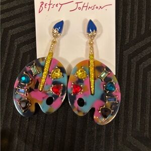 Betsey Johnson Multicolor Palette Earrings